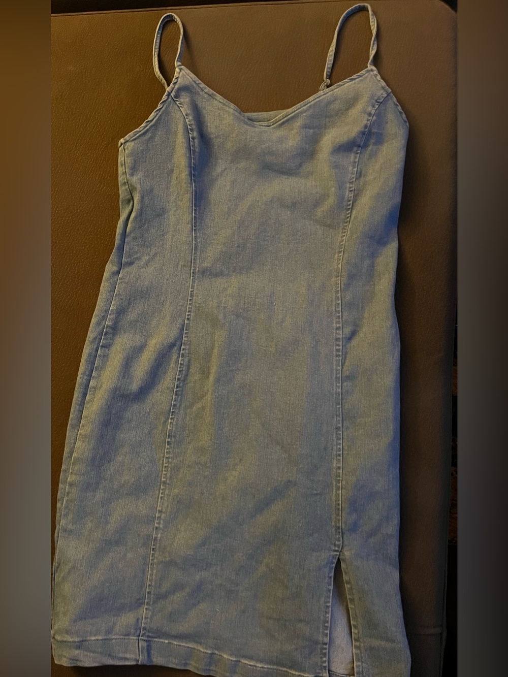 Aurielle Light Blue Denim Slip Dress